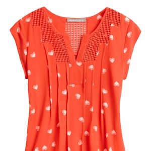 Estefany Lace detail split neck blouse